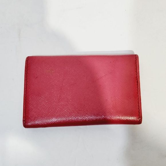 PRADA authentic Saffiano leather red / pink key card case with box - Picture 5 of 16